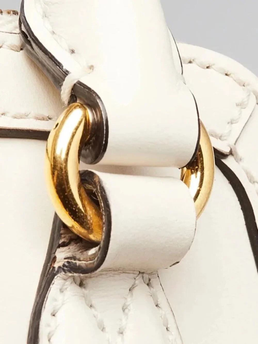 Gucci White Smooth Leather 1955 Horsebit Mini Bag